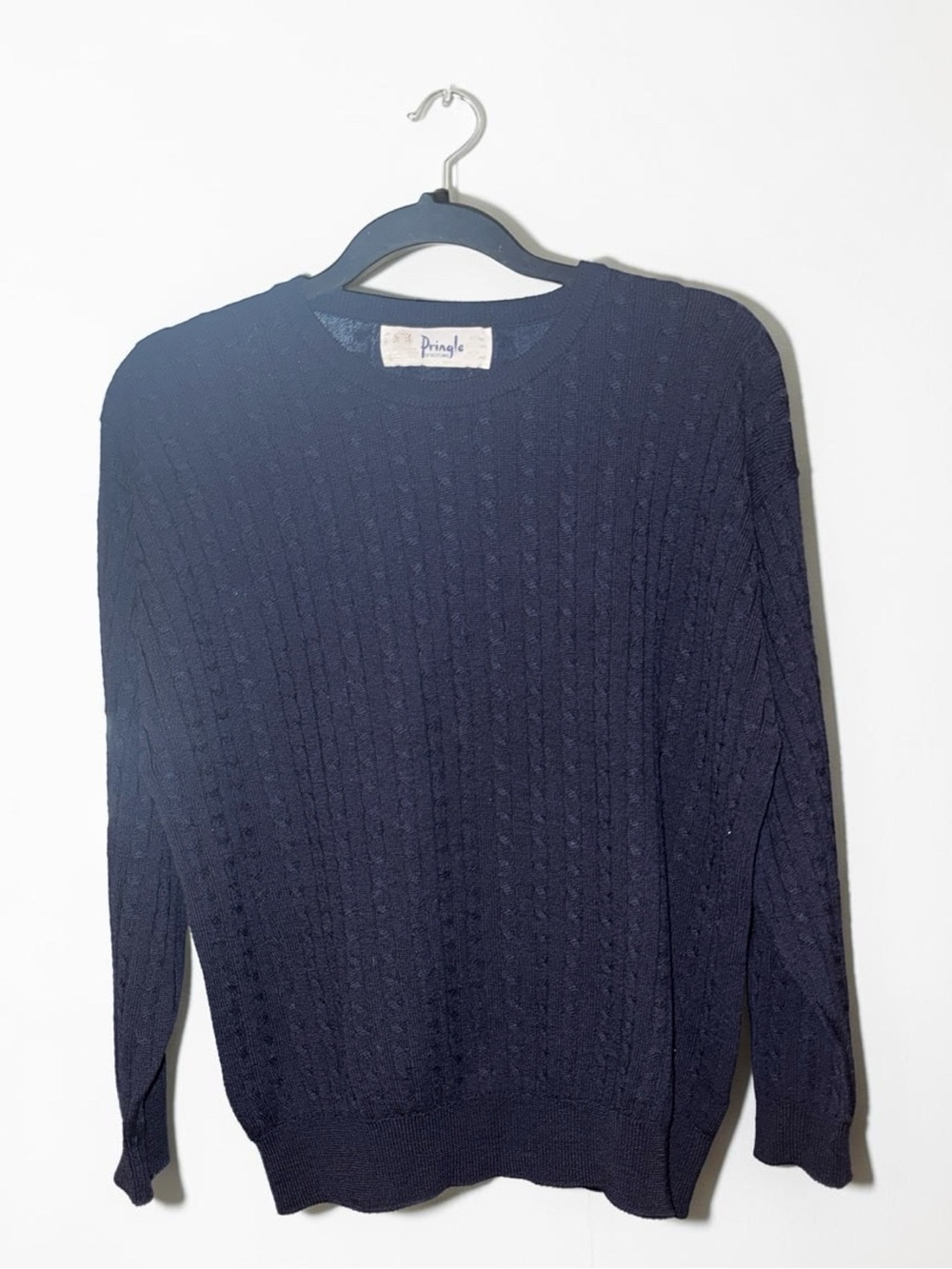 Pringle 100% lambs wool Cableknit Crewneck Sweater Size 40
